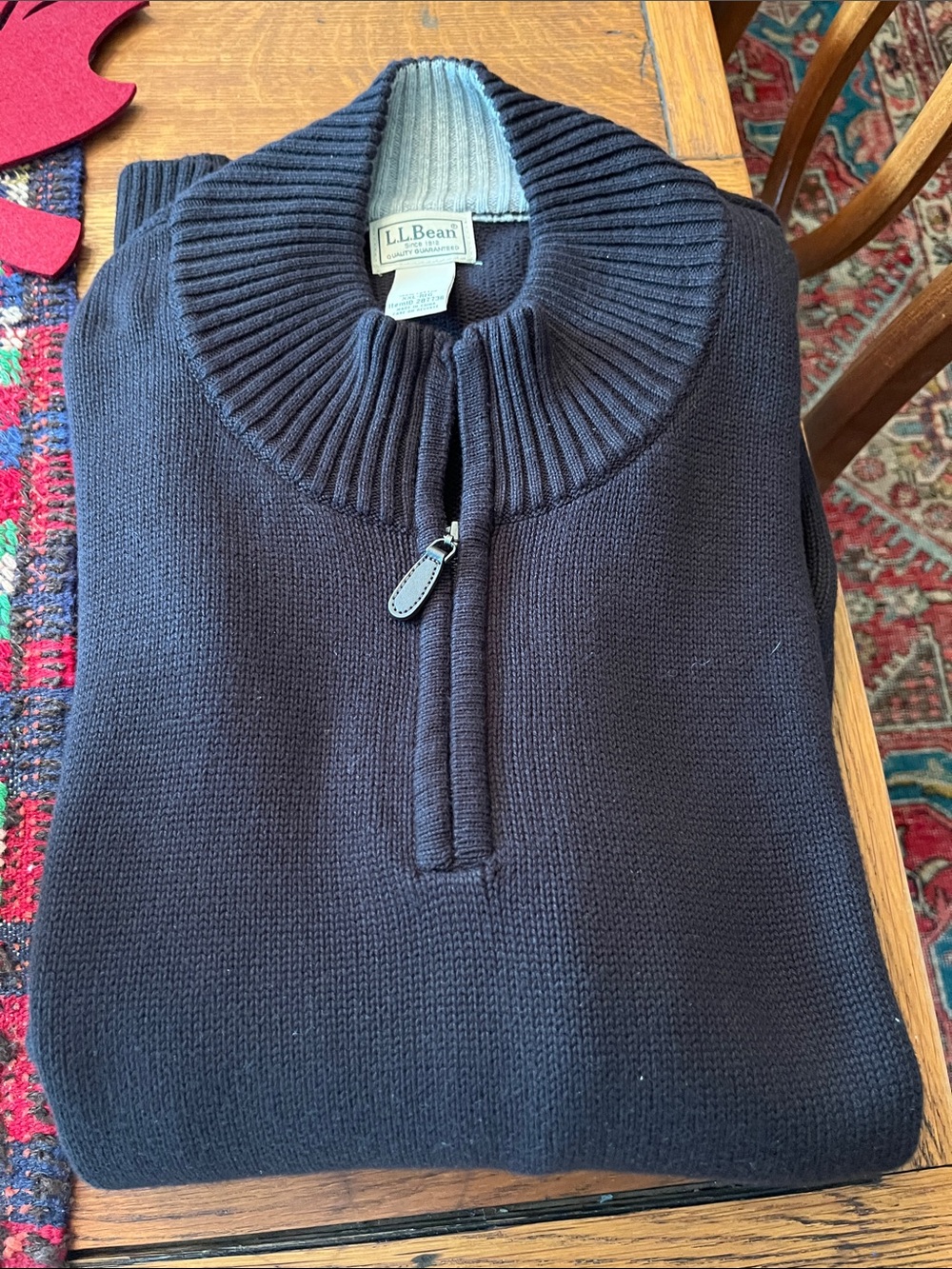 LLBean 1/4 zip cotton pullover